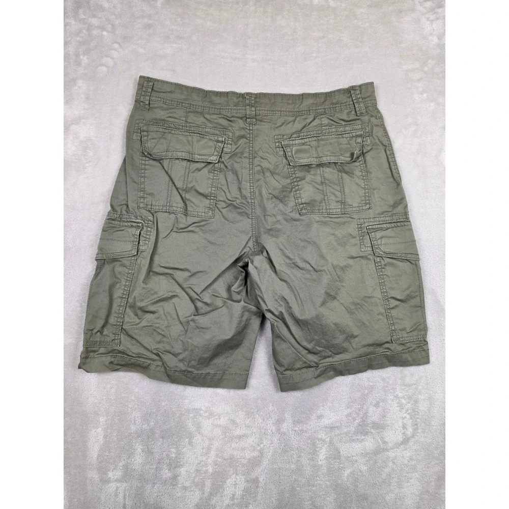 Unionbay Cargo Shorts Mens 34 Green Cotton Blend Multi Pocket Casual Outdoor